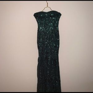 Green sequins dress